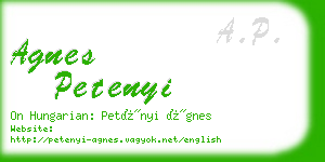 agnes petenyi business card